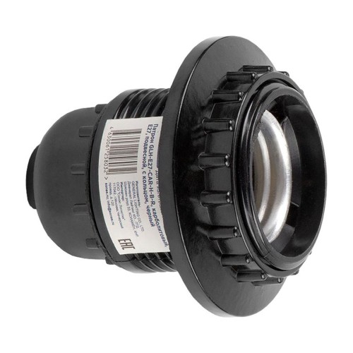 Патрон General GLH-E27-CAR-H-B-R, карболитовый, Е27, подвесной, с кольцом, черный, 1/20/400, купить в Минске по самой низкой цене