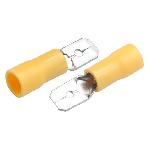 Разъем General РпИп 5,5-6-0,8 (плоский) "папа" GRIP-5,5-6,35-50 Желтый, 50 штук, купить в Минске по самой низкой цене