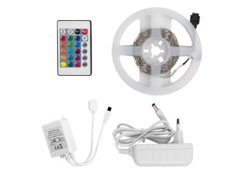 Лента светодиодная General GLS-5050-30-7.2-12-IP20-PRO-RGB-3-KIT готовый комплект 3м с адаптером и IR контроллером