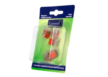 General GTER4-02-BL5 Клемма универсальная монтажная 2-проводная, прозрачная компактная, блистер 5шт