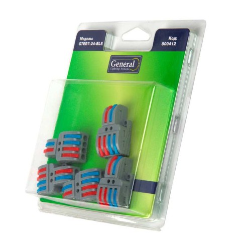 GTER7-24-BL5 Клемма универсальная монтажная разветвительная General 2х4 провода, блистер 5шт, купить в Минске по самой низкой цене