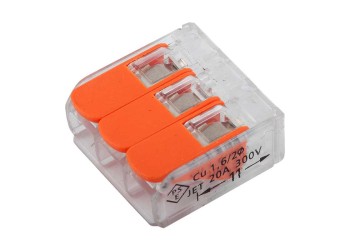 GTER4-03 General Клемма универсальная монтажная 3-проводная, прозрачная компактная, 100/5000