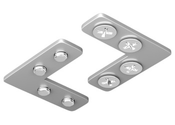 Соединитель угловой Hesby Lighting ElDeko для шинопровода под натяжной потолок, серебристый, 2 шт HSBL_0075