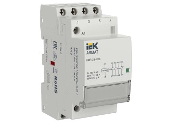 ARMAT Контактор модульный KMR 25А 230В AC 4НЗ IEK AR-KMR10-025-04-230