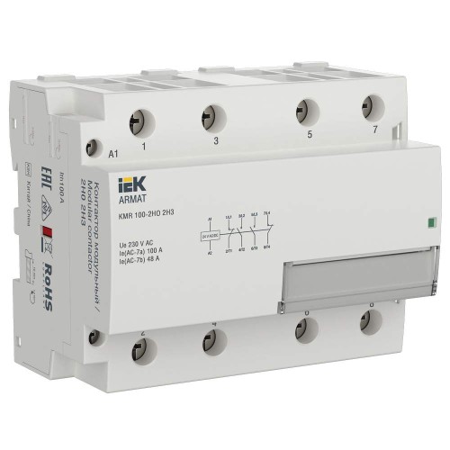 ARMAT Контактор модульный KMR 100А 24В AC/DC 2НО 2НЗ IEK AR-KMR20-100-22-024, купить в Минске по самой низкой цене