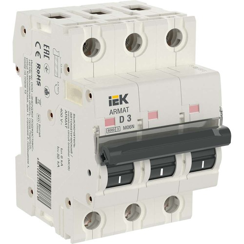 ARMAT Автоматический выключатель M06N 3P D 3А IEK AR-M06N-3-D003, купить в Минске по самой низкой цене