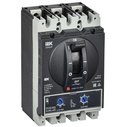 Автоматический выключатель в литом корпусе 3P типоразмер A 35кА 100А IEK AR-MCCB-3A-035-0100A-ATUC, купить в Минске по самой низкой цене