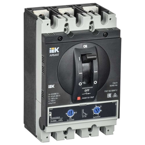 Автоматический выключатель в литом корпусе 3P типоразмер G 50кА 200А IEK AR-MCCB-3G-050-0200A-ATUC, купить в Минске по самой низкой цене