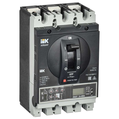 Автоматический выключатель в литом корпусе 3P типоразмер H 85кА 250А IEK AR-MCCB-3H-085-0250A-ELPC, купить в Минске по самой низкой цене
