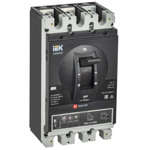Автоматический выключатель в литом корпусе 3P типоразмер H 85кА 400А IEK AR-MCCB-3H-085-0400A-ELSC, купить в Минске по самой низкой цене