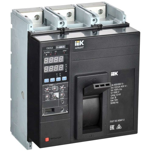 Автоматический выключатель в литом корпусе 3P типоразмер N 120кА 800А IEK AR-MCCB-3N-120-0800A-ELSC, купить в Минске по самой низкой цене