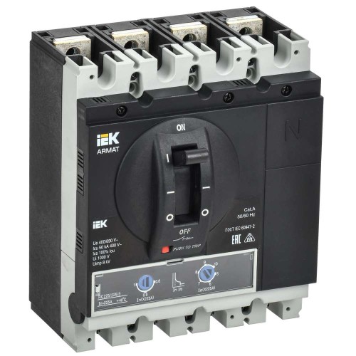 Автоматический выключатель в литом корпусе 4P типоразмер G 50кА 225А IEK AR-MCCB-4G-050-0225A-ATUC, купить в Минске по самой низкой цене