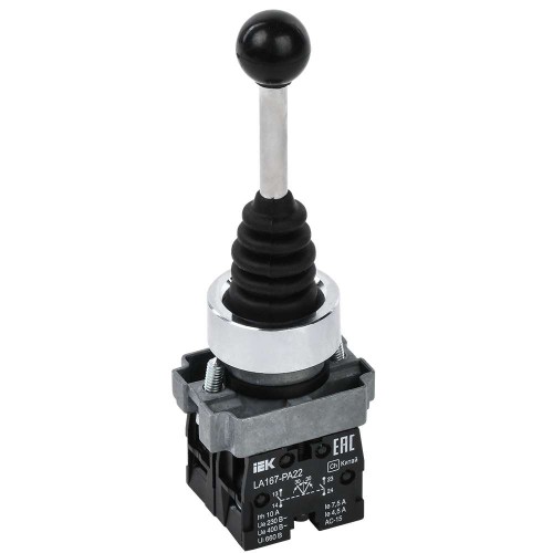 Джойстик LA167-PA22 на 2 положения 2з без фиксации черный IEK BBJ20-PA22-4-22-2-K02, купить в Минске по самой низкой цене