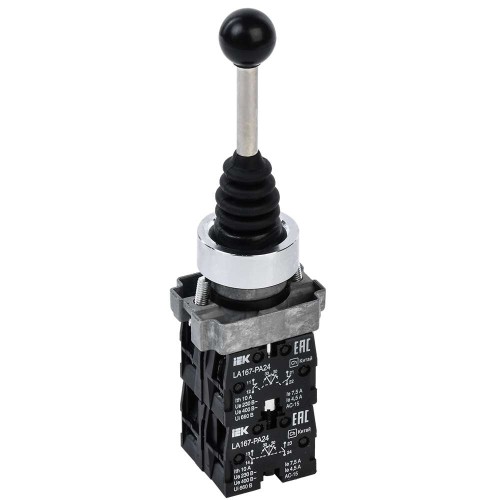 Джойстик LA167-PA24 на 4 положения 4з без фиксации черный IEK BBJ20-PA24-6-22-4-K02, купить в Минске по самой низкой цене