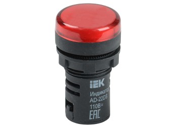 Лампа AD22DS(LED)матрица d=22мм красный 24В AC/DC IEK BLS10-ADDS-024-K04