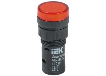 Лампа AD16DS(LED)матрица d=16мм красный 24В AC/DC IEK BLS10-ADDS-024-K04-16