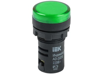Лампа AD22DS(LED)матрица d=22мм зеленый 24В AC/DC IEK BLS10-ADDS-024-K06