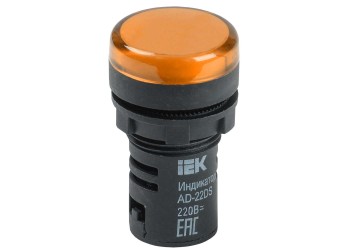 Лампа AD22DS(LED)матрица d=22мм желтый 230В IEK BLS10-ADDS-230-K05