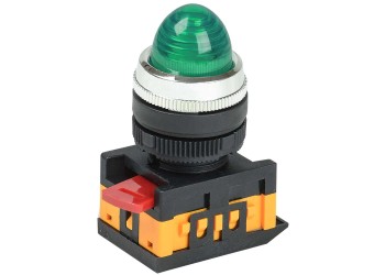 Лампа AL-22 сигнальная d=22мм зеленый неон/240В цилиндр IEK BLS20-AL-K06