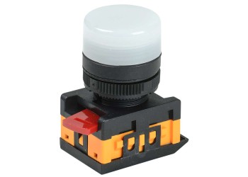 Лампа AL-22TE сигнальная d=22мм белый неон/240В цилиндр IEK BLS30-ALTE-K01