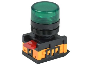 Лампа AL-22TE сигнальная d=22мм зеленый неон/240В цилиндр IEK BLS30-ALTE-K06