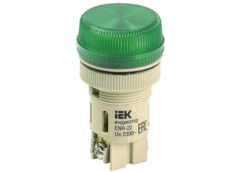 Лампа ENR-22 сигнальная d=22мм зеленый неон/240В цилиндр IEK BLS40-ENR-K06
