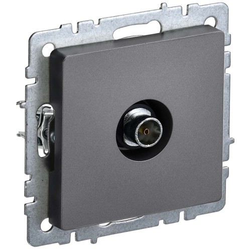 BRITE Розетка TV оконечная РТВ11-0-БрС сталь IEK BR-A10-O-K46, купить в Минске по самой низкой цене
