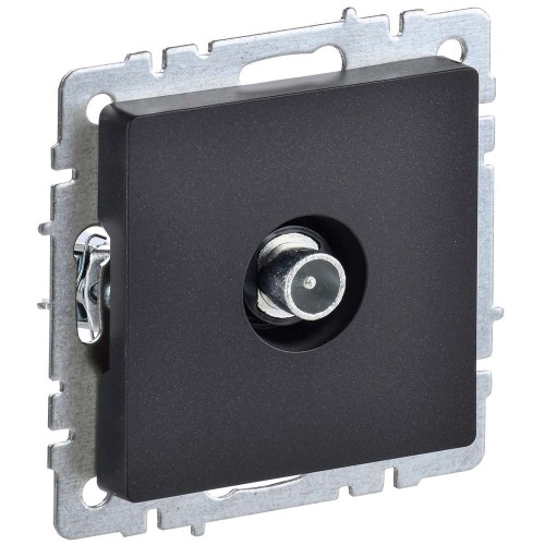 BRITE Розетка TV проходная РТВ10-0-БрЧ черный IEK BR-A10-P-K02, купить в Минске по самой низкой цене