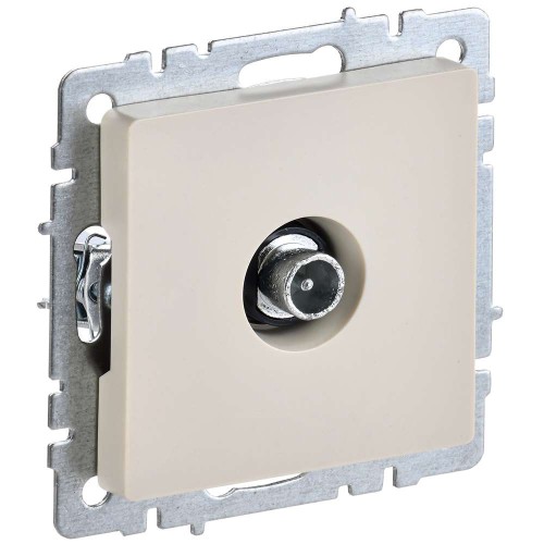 BRITE Розетка TV проходная РТВ10-0-БрКр бежевый IEK BR-A10-P-K10, купить в Минске по самой низкой цене