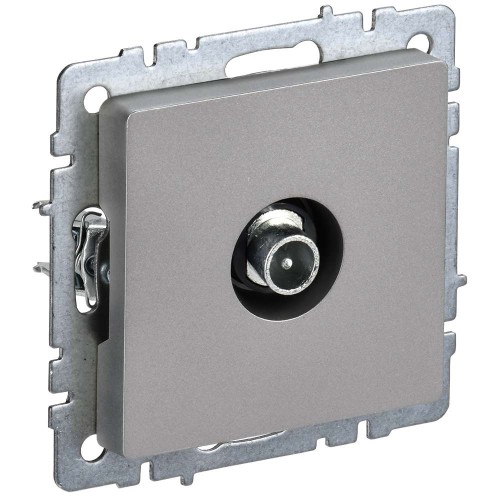 BRITE Розетка TV проходная РТВ10-0-БрС сталь IEK BR-A10-P-K46, купить в Минске по самой низкой цене