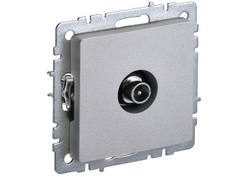 BRITE Розетка TV проходная РТВ10-0-БрА алюминий IEK BR-A10-P-K47