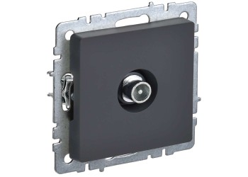 BRITE Розетка TV проходная РТВ10-0-БрГ графит IEK BR-A10-P-K53