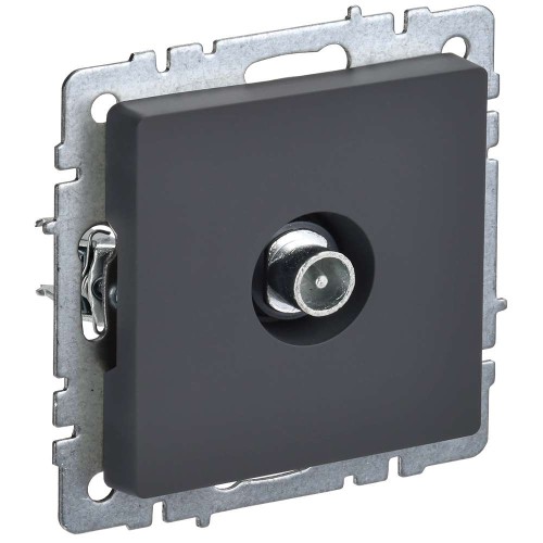 BRITE Розетка TV проходная РТВ10-0-БрГ графит IEK BR-A10-P-K53, купить в Минске по самой низкой цене