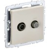 BRITE Розетка двойная TV+SAT РТВ/РСп12-БрКр бежевый IEK BR-AF20-O-K10, купить в Минске по самой низкой цене