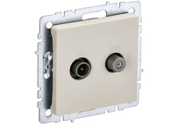 BRITE Розетка двойная TV+SAT РТВ/РСп12-БрКр бежевый IEK BR-AF20-O-K10