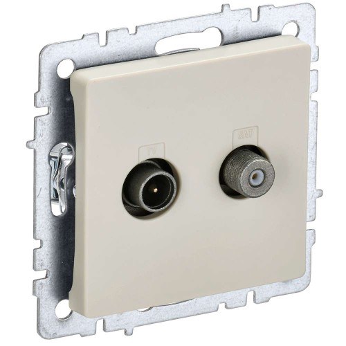 BRITE Розетка двойная TV+SAT РТВ/РСп12-БрКр бежевый IEK BR-AF20-O-K10, купить в Минске по самой низкой цене