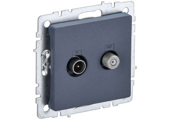 BRITE Розетка двойная TV+SAT РТВ/РСп12-БрМ маренго IEK BR-AF20-O-K35