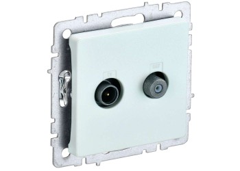 BRITE Розетка двойная TV+SAT РТВ/РСп12-БрЖ жемчуг IEK BR-AF20-O-K36