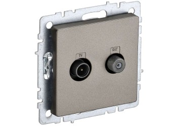 BRITE Розетка двойная TV+SAT РТВ/РСп12-БрШ шампань IEK BR-AF20-O-K37