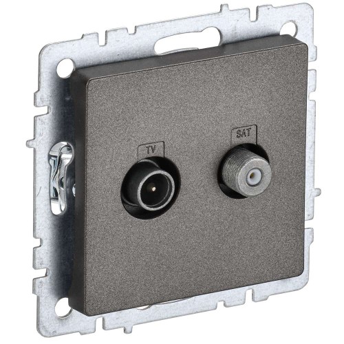 BRITE Розетка двойная TV+SAT РТВ/РСп12-БрТБ темная бронза IEK BR-AF20-O-K45, купить в Минске по самой низкой цене