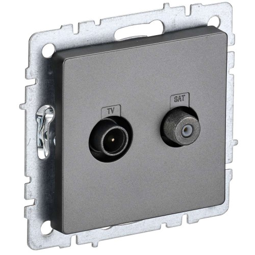 BRITE Розетка двойная TV+SAT РТВ/РСп12-БрС сталь IEK BR-AF20-O-K46, купить в Минске по самой низкой цене