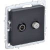 BRITE Розетка двойная TV+SAT РТВ/РСп12-БрГ графит IEK BR-AF20-O-K53, купить в Минске по самой низкой цене