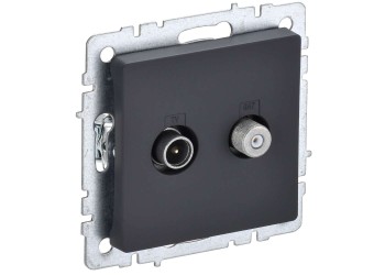 BRITE Розетка двойная TV+SAT РТВ/РСп12-БрГ графит IEK BR-AF20-O-K53