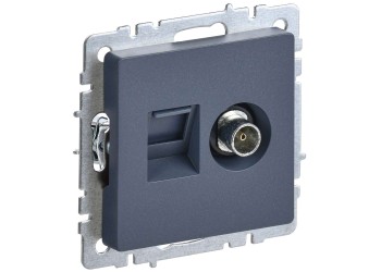 BRITE Розетка двойная TV+RJ45 кат.5E РТВ/РК12-БрМ маренго IEK BR-AK20-1-K35