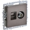 BRITE Розетка двойная TV+RJ45 кат.5E РТВ/РК12-БрТБ темная бронза IEK BR-AK20-1-K45, купить в Минске по самой низкой цене