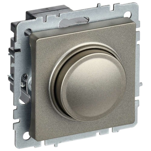 BRITE Светорегулятор поворотно-нажимной 600Вт СС10-1-0-БрШ шампань IEK BR-D20-0600-K37, купить в Минске по самой низкой цене