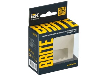Встраиваемая светодиодная подсветка IEK Brite ПЛ20-БрКр бежевая BR-FL20-K10