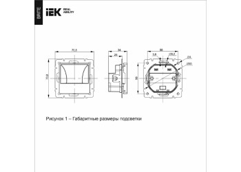 Встраиваемая светодиодная подсветка IEK Brite ПЛ20-БрШ шампань BR-FL20-K37