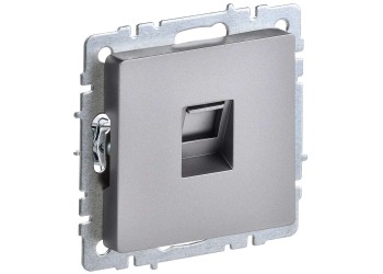 BRITE Розетка компьютерная RJ45 кат.5E РК10-БрС сталь IEK BR-K10-1-K46