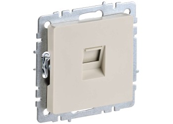 BRITE Розетка компьютерная RJ45 кат.6 РК11-БрКр бежевый IEK BR-K10-2-K10